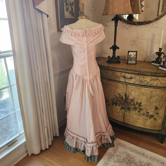 Custom Vintage Bridgeton Powder Pink Costume Party Stage Ball Party Gown M - Picture 6 of 7